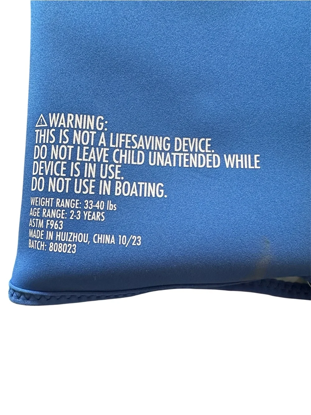 Kids Blue Swim Vest - Zip Front